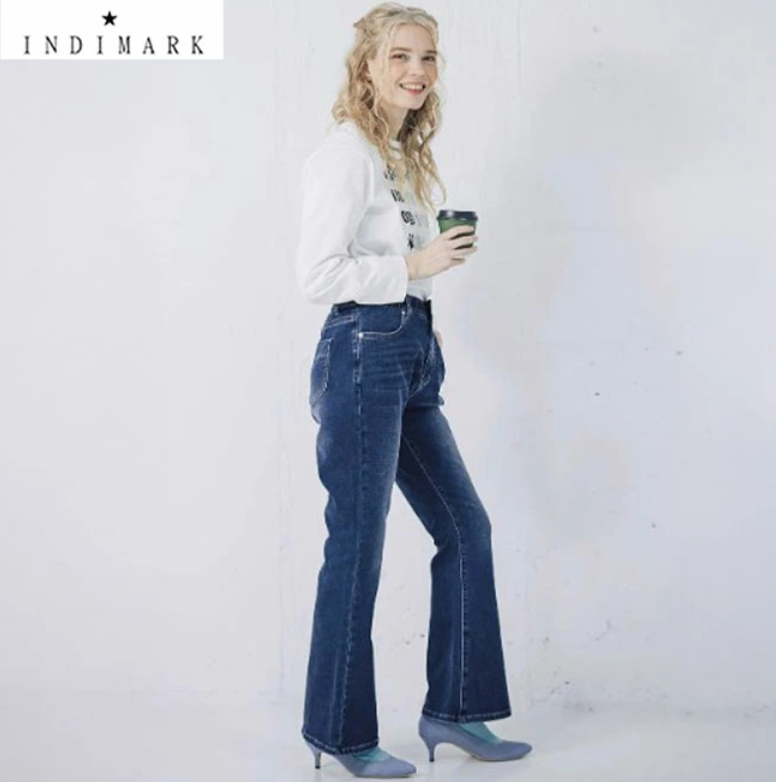 ONLINE SHOP限定 INDIMARK インディマーク】フレアデニムパンツ