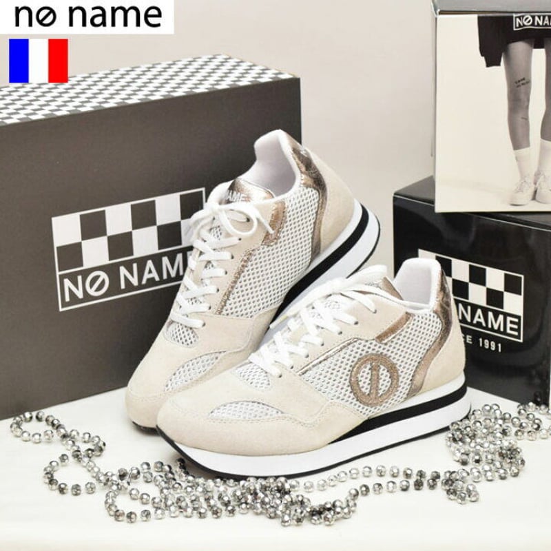 no name ノーネーム】厚底パンチング レザー メッシュスニーカー no name ノーネーム】厚底パンチング レザー メッシュスニーカー