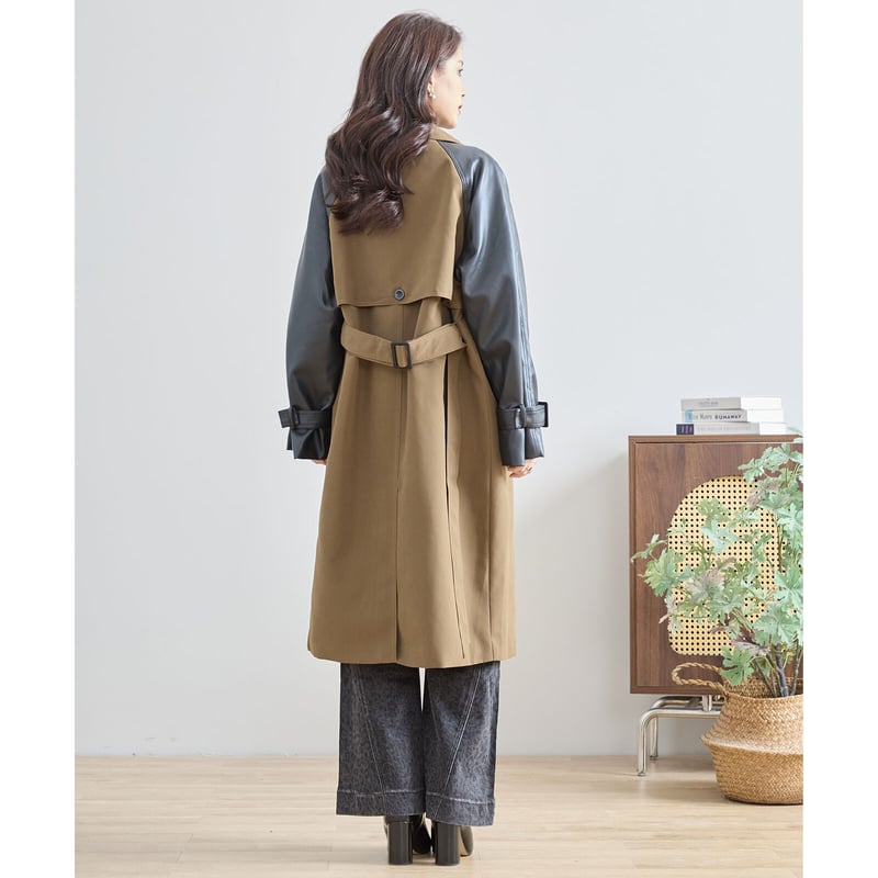 異素材切り替えトレンチコート (N22-028) | prologueikebukuro's