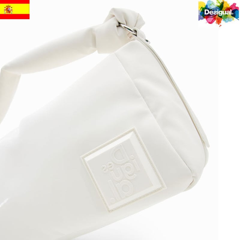 Desigual デシグアル】エナメル ミドルバッグ WHITE ホワイト【送料 