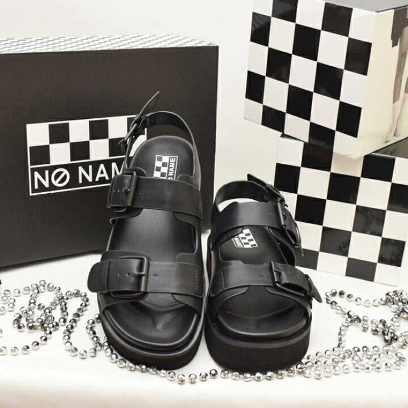 ONLINE SHOP限定【no name ノーネーム】レザーシャークソールサンダル