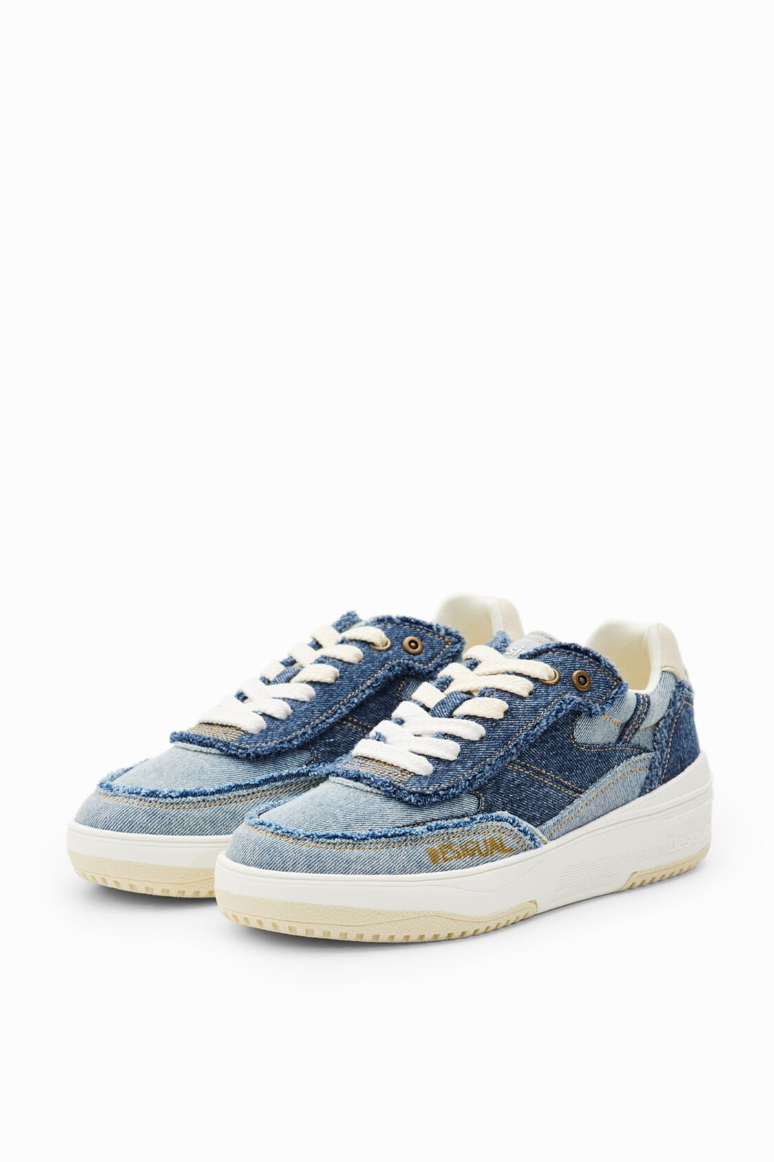 Desigual デニムパッチワーク レトロ スニーカー24SSKA08 Desigual デニムパッチワーク レトロ スニーカー24SSKA08