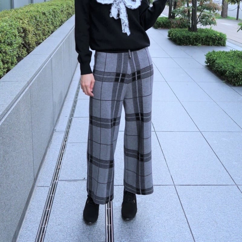 スクエアチェックニットパンツ 25105-072 | prologueikebukuro's