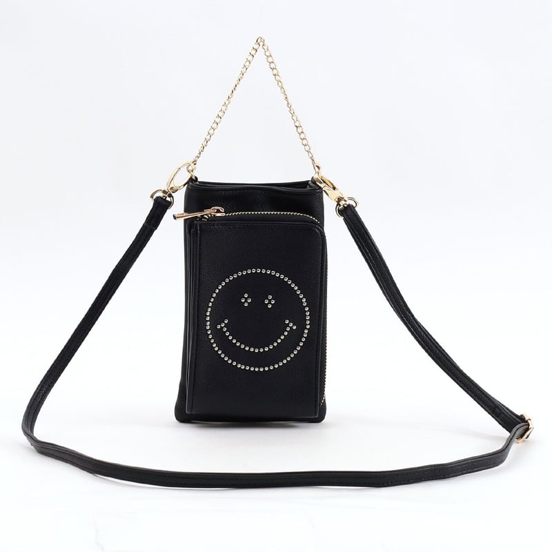 人気商品【COOCO クーコ】SMILEY／スタッズ フェイクレザー スマホ