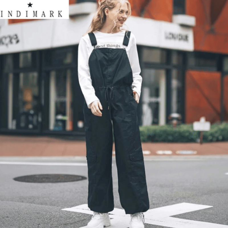 ONLINE SHOP限定【INDIMARK インディマーク】 サロペット ブラック WJ15