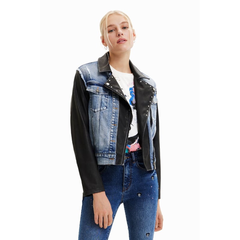 デシグアル Desigual ミッキーマウス ハイブリッド デニムジャケット