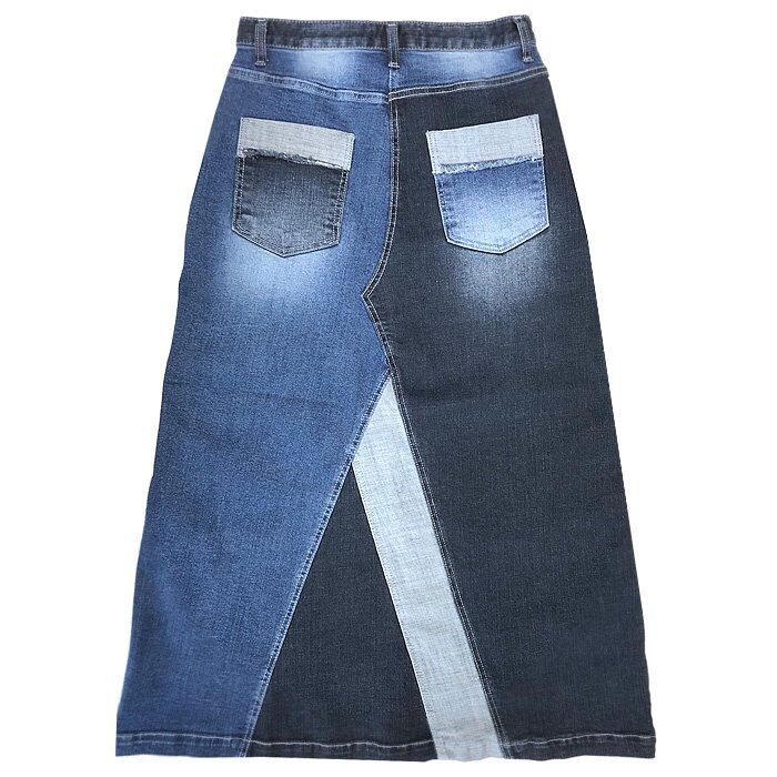 RED PEPPER レディース ペイントスマイル リメイクデニム ロング