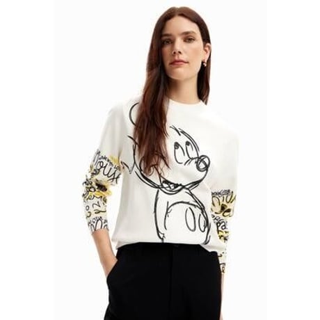 デシグアル Desigual ミッキーマウス 刺繍セーター （ホワイト）23WWJF45