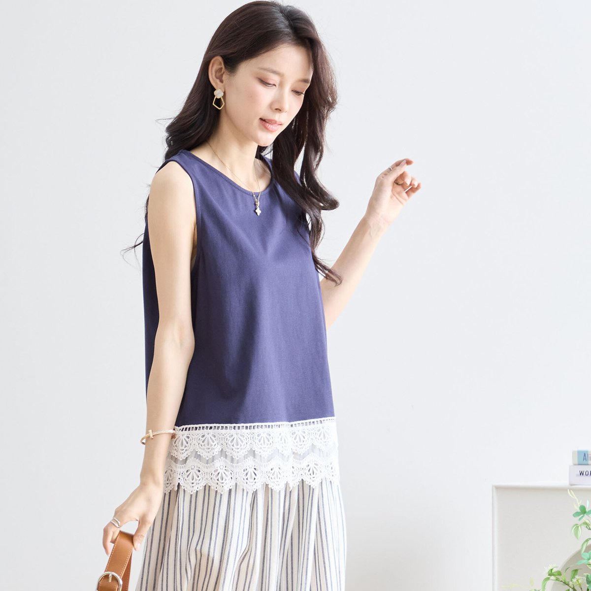 M〜L】(N13-194)裾レースタンク | prologueikebukuro's STORE