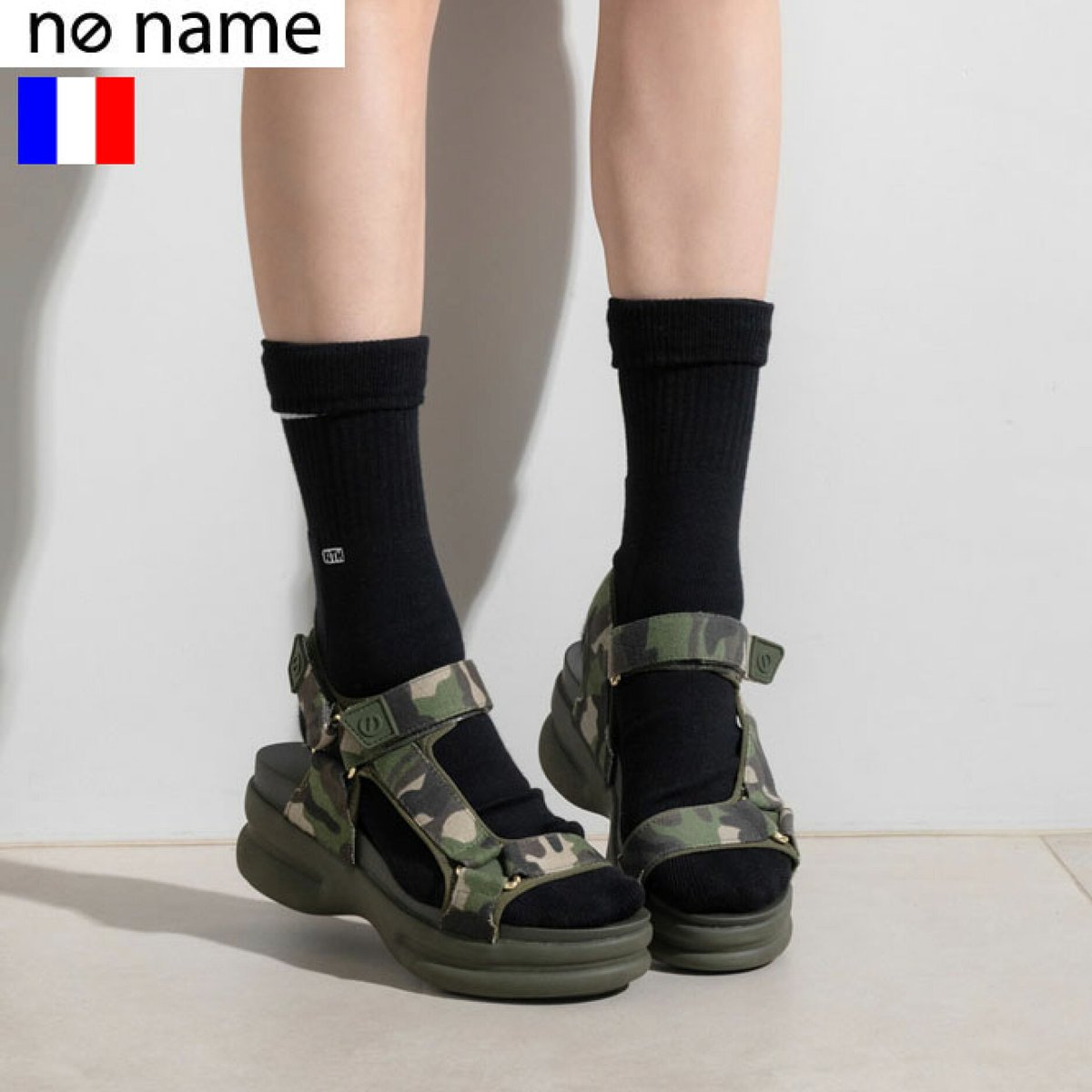 online shop限定【no name ノーネーム】軽量 厚底カモフラ柄スポーツ