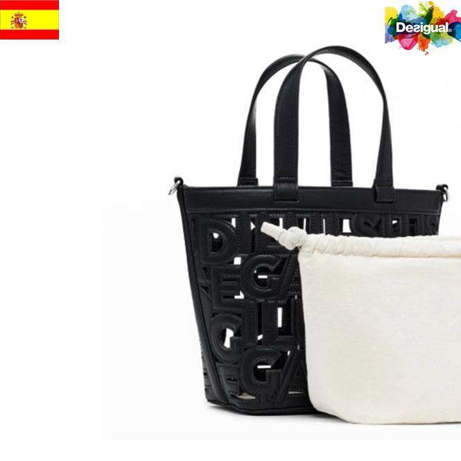 Desigual デシグアル レターパンチングバッグS 25saxpbn BLACK