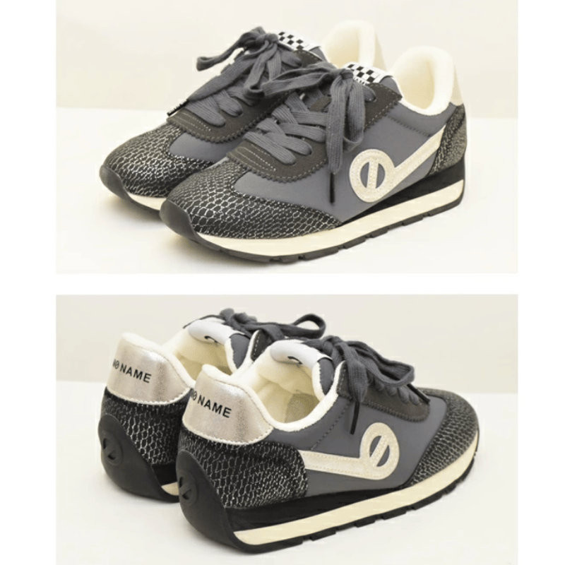 新品・未使用【NO NAME】厚底スニーカー/パイソン 型押し/スピードジョガー online shop限定【no name ノーネーム】メタリックパイソン切り替え