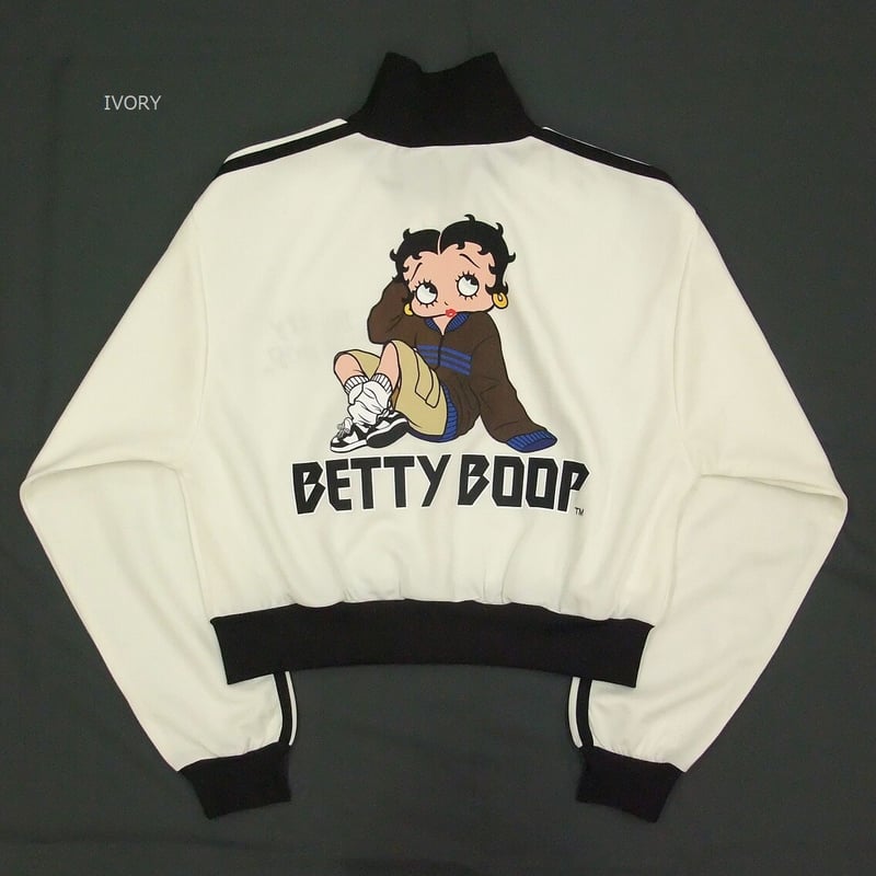ジャージ トラックジャケットショート丈 前開きZIP長袖 【BETTY BOOP