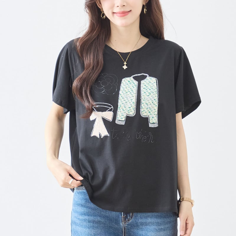 ラインストーンデコTシャツ(N12-1159 | prologueikebukuro's STORE