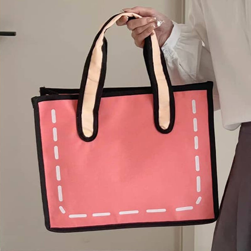 ショルダーバッグ 立体視 帆布 イラストバッグ カジュアル WU1062
