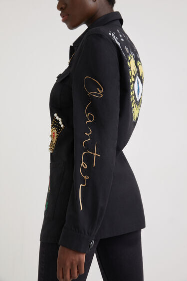 デシグアル刺繍・ワッペンジャケット デシグアル Desigual 刺繍 ワーカージャケット （ブルー