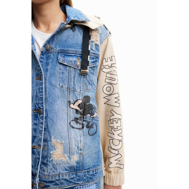 1回着 Desigual Disny ミッキーコラボ モッズコート デシグアル Desigual ミッキーマウス モッズジャケット