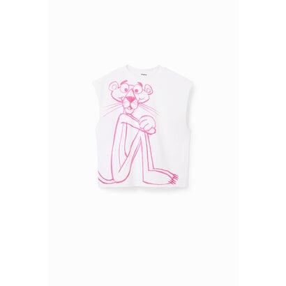 デシグアル Desigual Pink Panther ノースリーブTシャツ （ホワイト） デシグアル Desigual Pink Panther ノースリーブTシャツ23swtk49