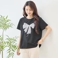 キラキラリボンtシャツ【M〜L】(N12-1106)