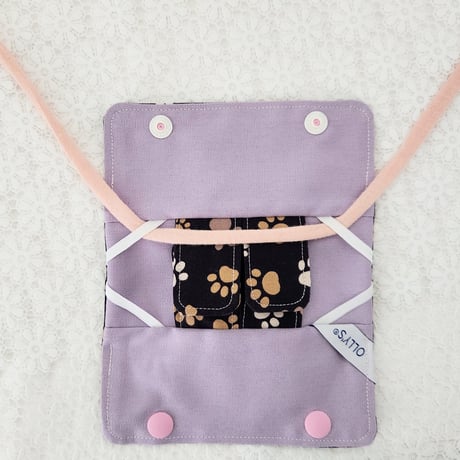 OLLY'S CVカテーテルカバー ひも付き肉球パープル