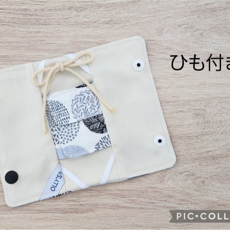 OLLY'S CVひも付きカテーテルカバー　黒サークルWHT