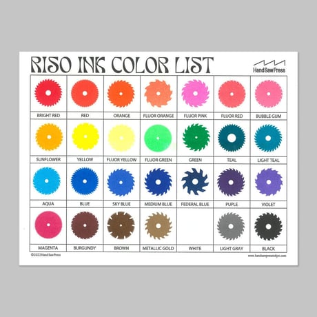 Hand Saw Press Color List