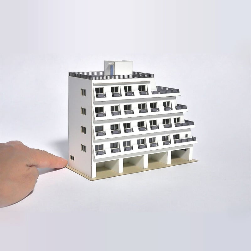 【ライトカーキ色】Nゲージ 都市型マンションD ストラクチャー（完成品）模型 ライトカーキ色】Nゲージ 都市型マンションD ストラクチャー（完成品