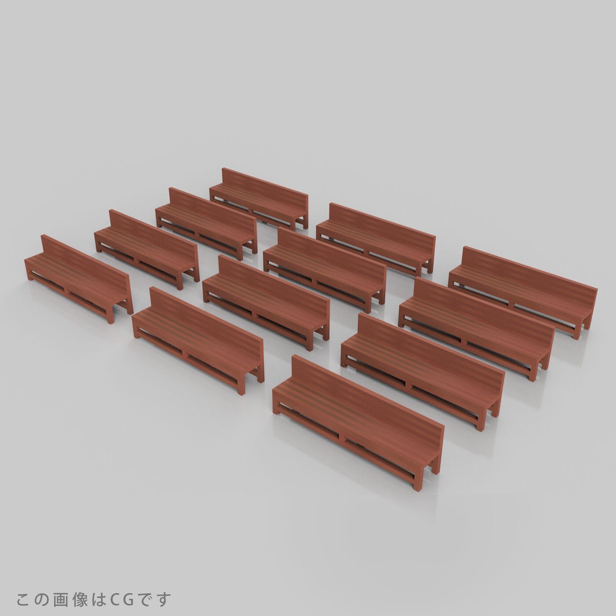 4人掛けベンチ A（12個セット） | 東京ジオラマファクトリー