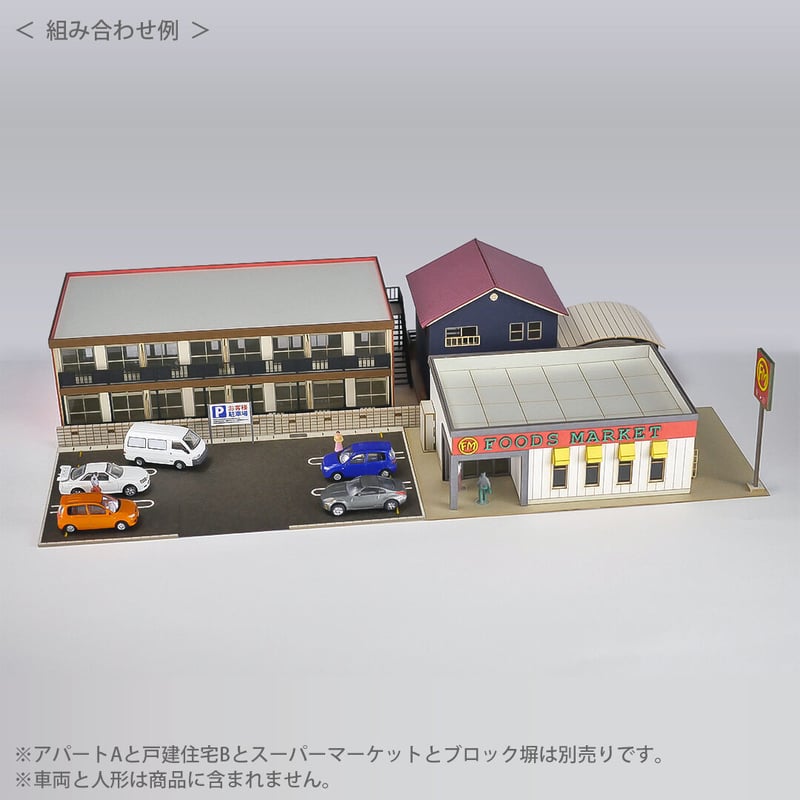 Nゲージ テナントビルと併設駐車場ミニジオラマ Nゲージ テナントビルと併設駐車場ミニジオラマ - メルカリ