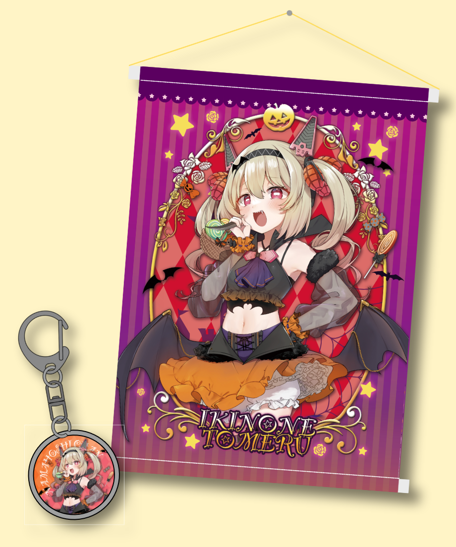 【E512】　叶　ハロウィン2020　チェキ風カード　缶バッジ　キーホルダー にじさんじハロウィングッズ2020」10月8日(木)12時より販売決定