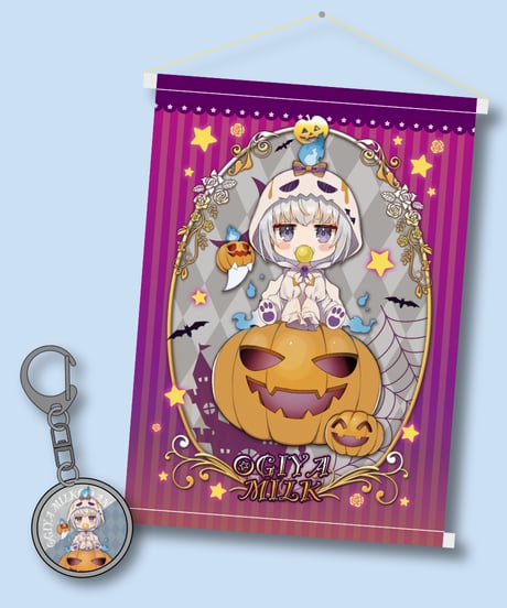 【深層組ハロウィン2023】小城夜みるくセット(アクスタ&タペ&ガラスキーホルダー)キャンディ缶&チェキ風特典付