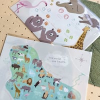 🐮🐵🐎ZOOMOオリジナルA4クリアファイル(2枚セット)🦒🐘🦁