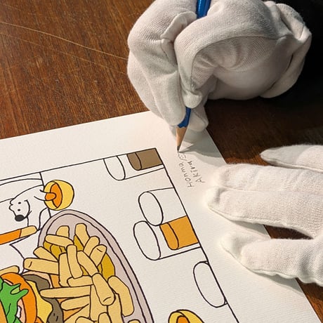 【ボナペティ】額装済ジークレー作品「ココアとミルクのようせい」