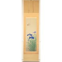 掛軸　『花菖蒲』共箱付　中村　真（なかむら　しん）