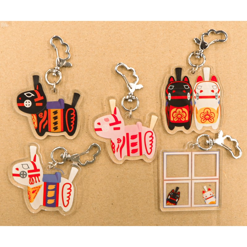 アクリルキーホルダー「くろしろひょっこり」 | miharu.com