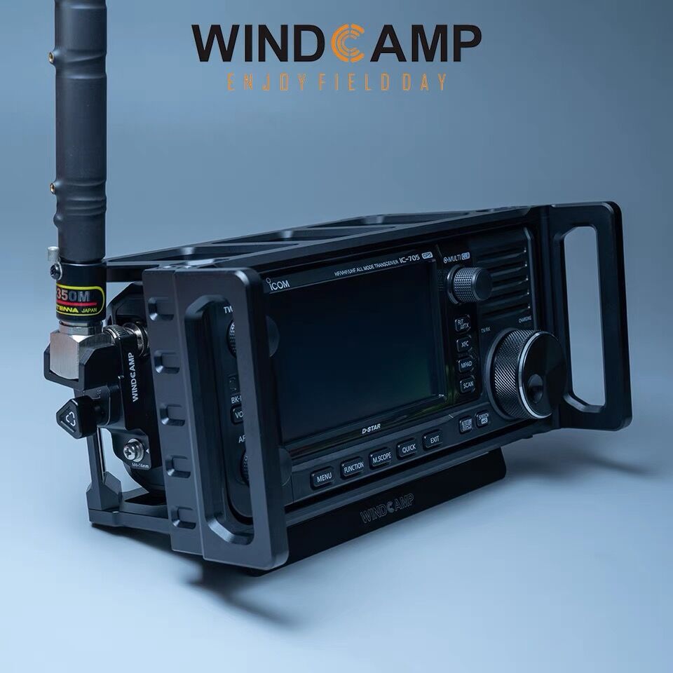 週末特別でアンテナ付き【美品】ICOM IC-705 + WINDCAMPケージ windcamp製 IC-705専用 アンテナ取付マウント RC-2 | HAMCITY・ハムシティ