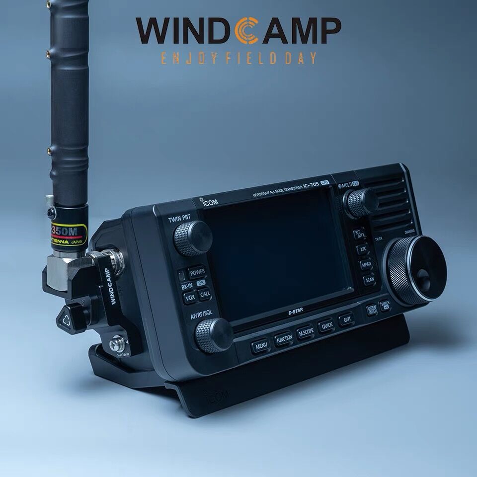 週末特別でアンテナ付き【美品】ICOM IC-705 + WINDCAMPケージ windcamp製 IC-705専用 アンテナ取付マウント RC-2 | HAMCITY・ハムシティ