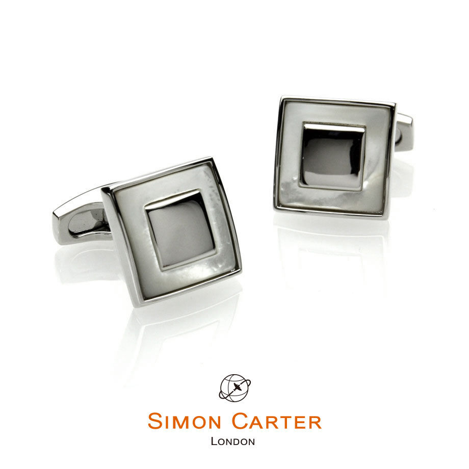 scc16 サイモンカーター カフリンクス シルバー×白蝶貝 ライフブイ 英国製 SIMON CARTER サイモンカーター LIFEBUOY MOP CUFFLINKS ライフ