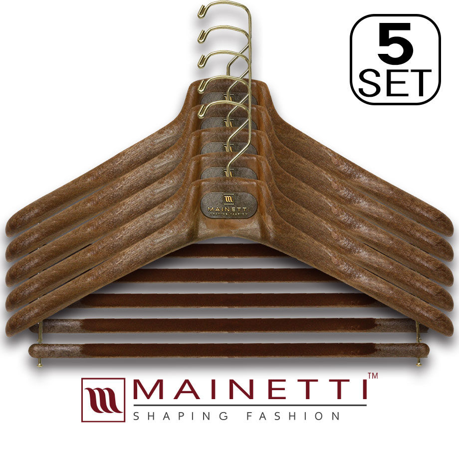 新品未使用イタリア製MAINETTI マイネッティハンガー40 ブラック５セット MAINETTI/マイネッティ - イタリア製 サルトリアーレハンガー（5本