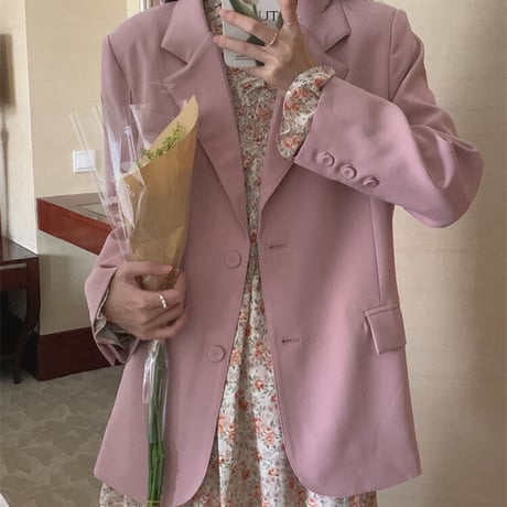 【即納】pink tailored jacket