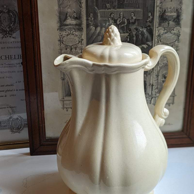 Sarreguemines サルグミンヌ 花リム コーヒーポット Sarreguemines サルグミンヌ 花リム コーヒーポット