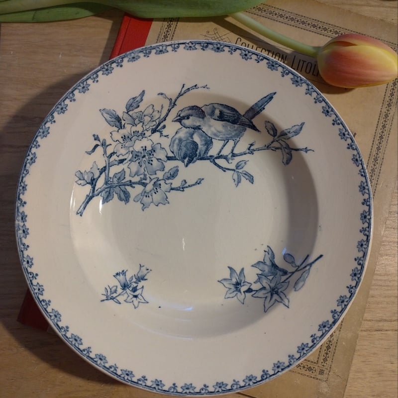 Cx006 本日特製青と白の花柄 陶磁器皿 セット21枚セット