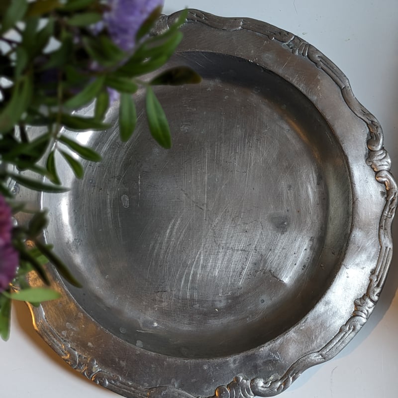 フランスアンティーク　ピューター製　プレート　ブロカント　蚤の市 フランスアンティーク ピューター製 プレート ブロカント 蚤の市