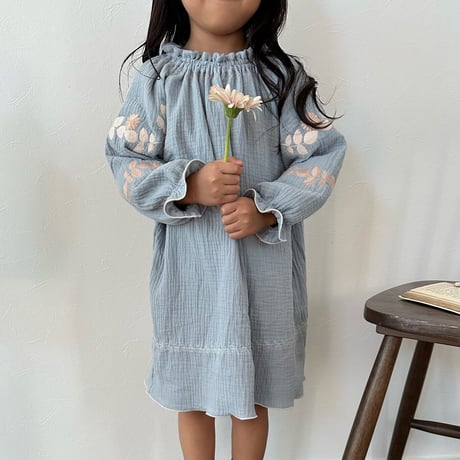 Emma dress -blue gray-