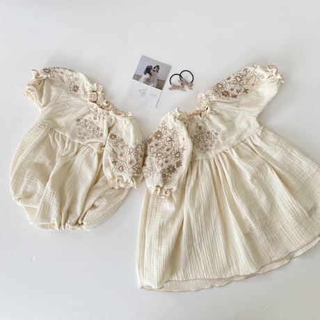 Sophie romper / half sleeve / vanilla