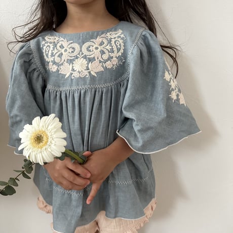Marine tunic blouse -shadow blue-