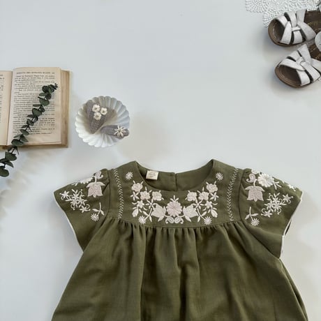 Poppy dress -Olive green-