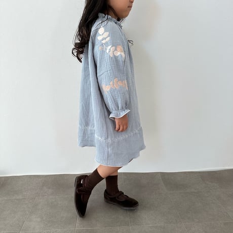 Emma dress -blue gray-