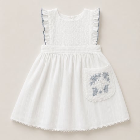 Bibi ruban apron dress -snow-即納品