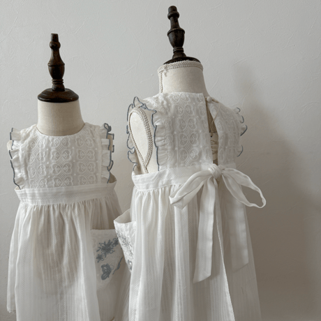 Bibi ruban apron dress -snow-即納品